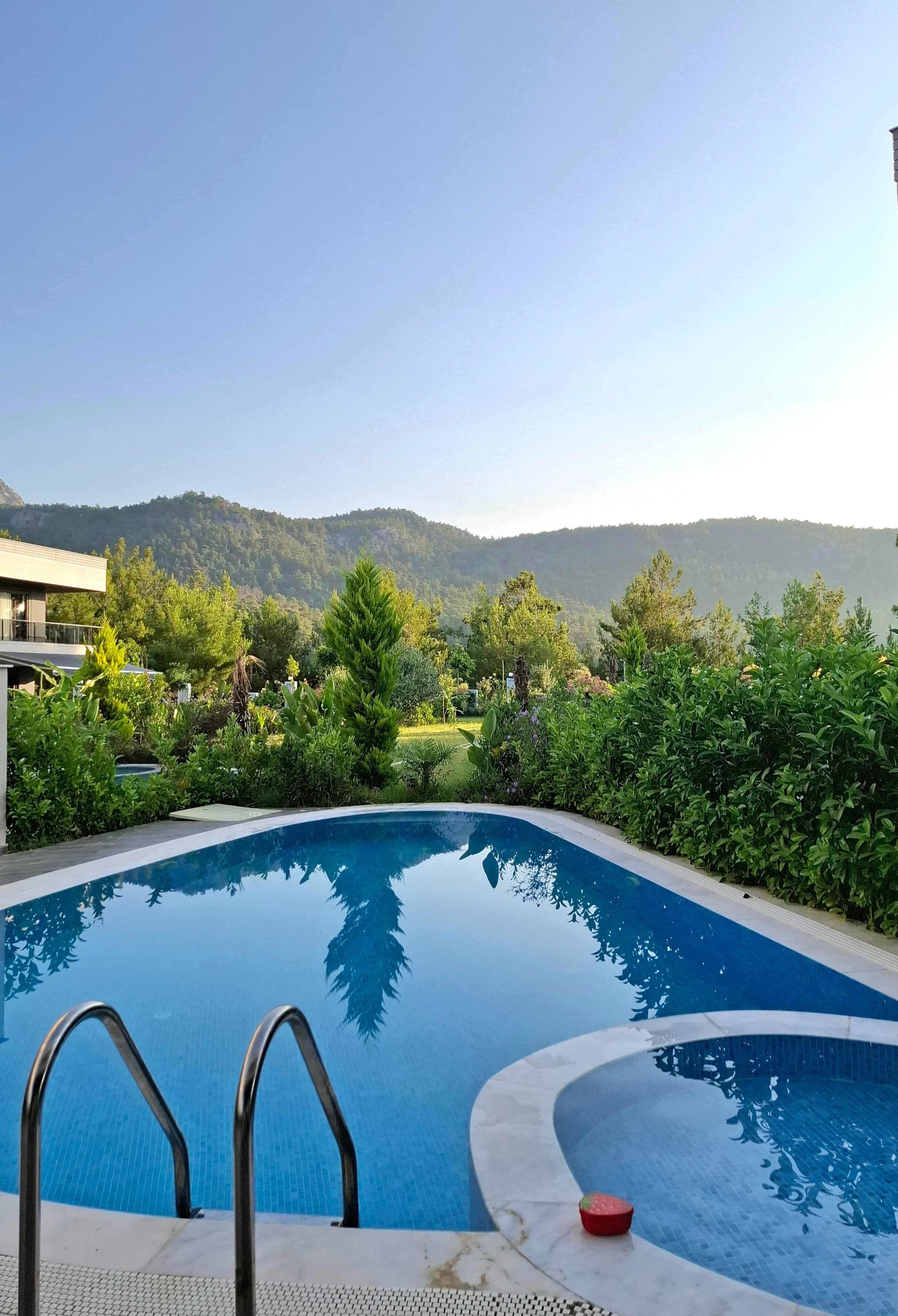 Villa pool with mountain views